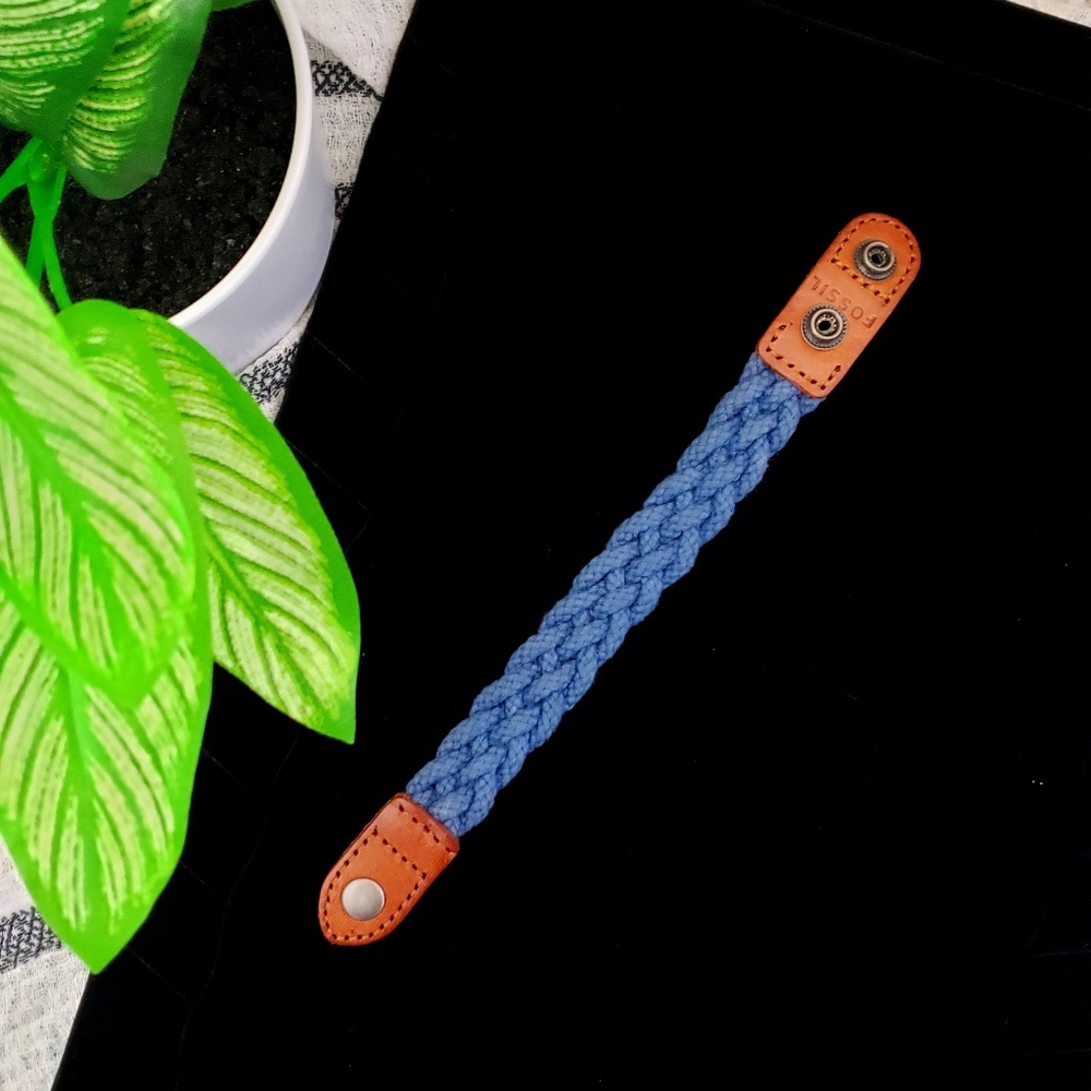 Fossil Braided Rope & Leather Bracelet
